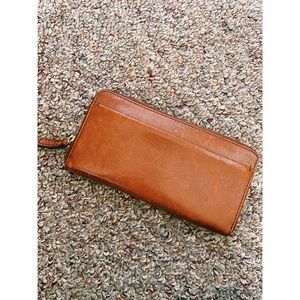 Fossil leather zip wallet
